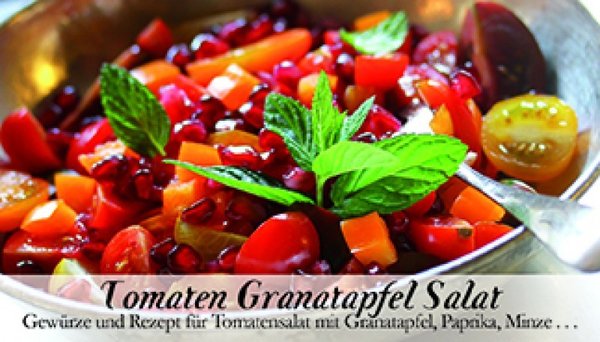 Food Kasten Tomaten Granatapfel Salat